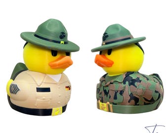 Marine Corps Drill Instructor Duck --CHOOSE RANK -- Personalization Available 3D Printed Military Accessory 3 inch