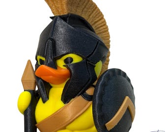 Gold Spartan/Gladiator Duck – 3D Printed Hard Plastic Warrior Accessory