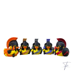 Red Gladiator/Spartan Duck – Spartan Helmet Duck, 3D Printed Hard Plastic, Multiple Colors (Red, Orange, Purple, Green and Gold) image 11