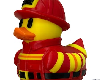 Firefighter Duck | 3D Printed First Responder Gift. 3 x 3 x 2.5 inches