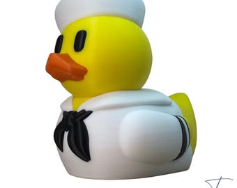 Navy Dress White Duck: 3D Printed Hard Plastic Duck