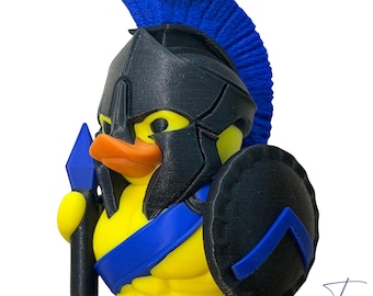 Blue Spartan - Gladiator  Duck – 3D Printed Hard Plastic Warrior Accessory 2.5 inch