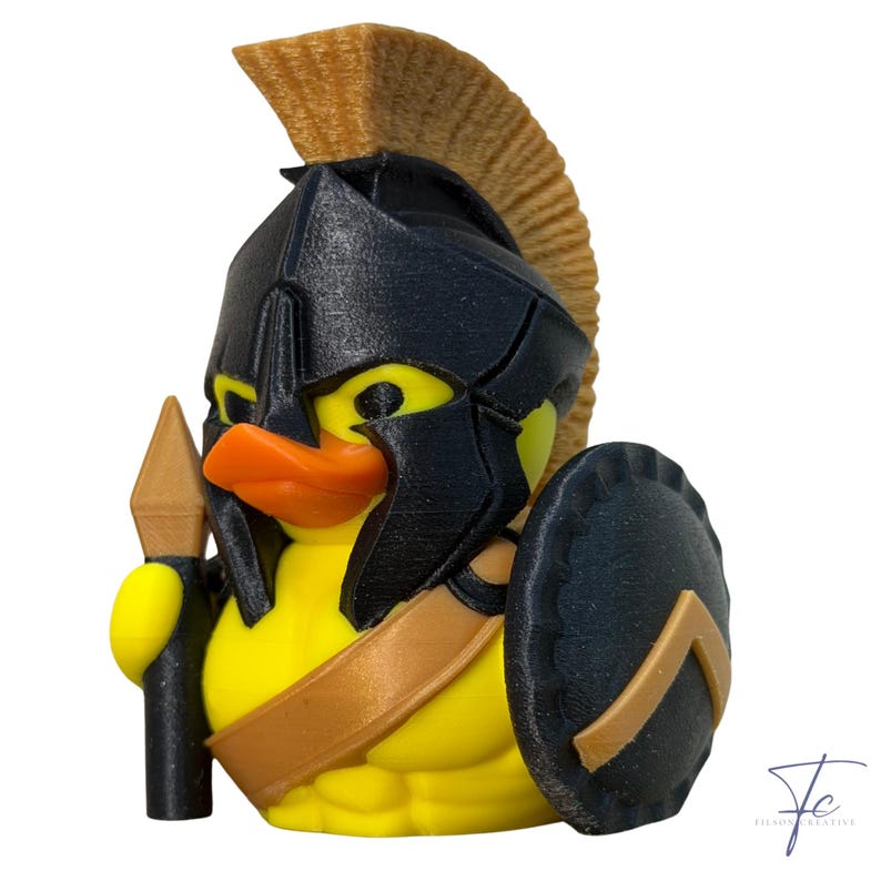 Red Gladiator/Spartan Duck – Spartan Helmet Duck, 3D Printed Hard Plastic, Multiple Colors (Red, Orange, Purple, Green and Gold) image 13
