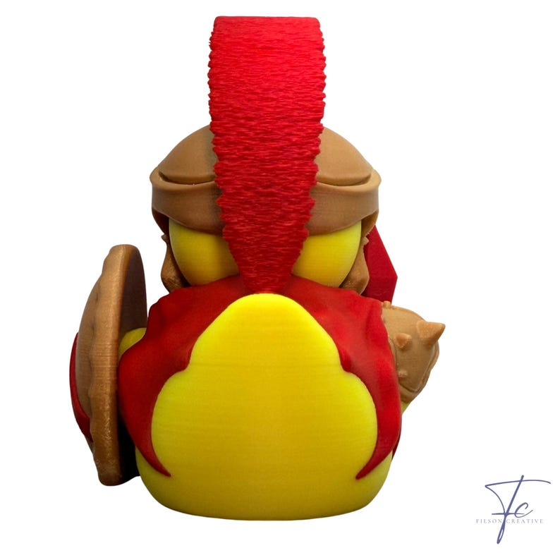 Red Gladiator/Spartan Duck – Spartan Helmet Duck, 3D Printed Hard Plastic, Multiple Colors (Red, Orange, Purple, Green and Gold) image 4