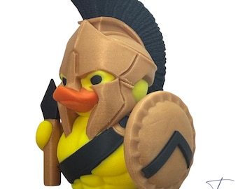 Gold and Black Spartan/Gladiator Duck – 3D Printed Hard Plastic Warrior Accessory