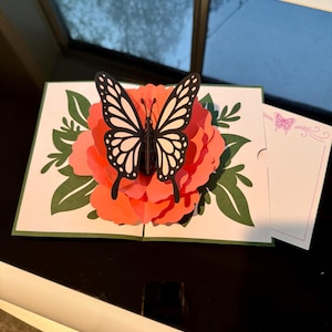 Cartão pop-up de borboleta, cartão de amizade, cartão para chá de bebê, presente de melhoras para a mãe, cartão pop-up, cartão de aniversário