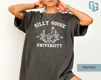 Silly Goose University Crewneck Shirt Unisex Ugly Funny Sarcastic Goose Shirt