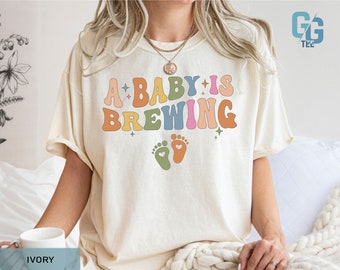 A Baby Is Brewing Pregnancy Announcement Maternity Shirt Funny Baby Reveal Pregnancy Gender Reveal Gift For Mom
