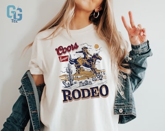 Coors Rodeo Cowboy Vintage Coors Shirt Western Graphic Retro Wild West Shirt