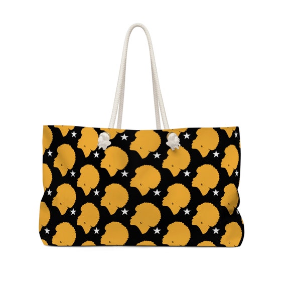 Oversized Black & Gold Get-Away Tote Bag | Culture-Inspired Travel + Beach Carryall Oversized Black & Gold Get-Away Tote Bag | Culture-Inspired Travel + Beach Carryall
