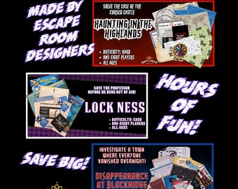 Three Escape Room Games from Scotland: Lock Ness, Blackridge, Highlands