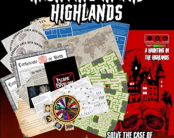 Play at home mystery Escape room in an envelope from Scotland: Haunting in the Highlands
