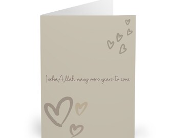 Islamic Birthday Cards, Insha&#39;llah many more years to come (beige, brown, 5 pack)