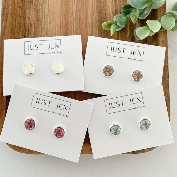 Druzy Stud Earrings // Choose Your Colors // Neutrals // Cloud, Almond, Turkish Rose and Sage// 8mm // Stainless Steel Posts