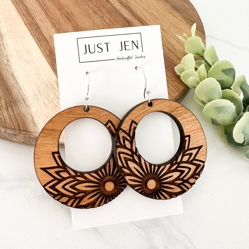 Pink Crystal Mandala Earrings