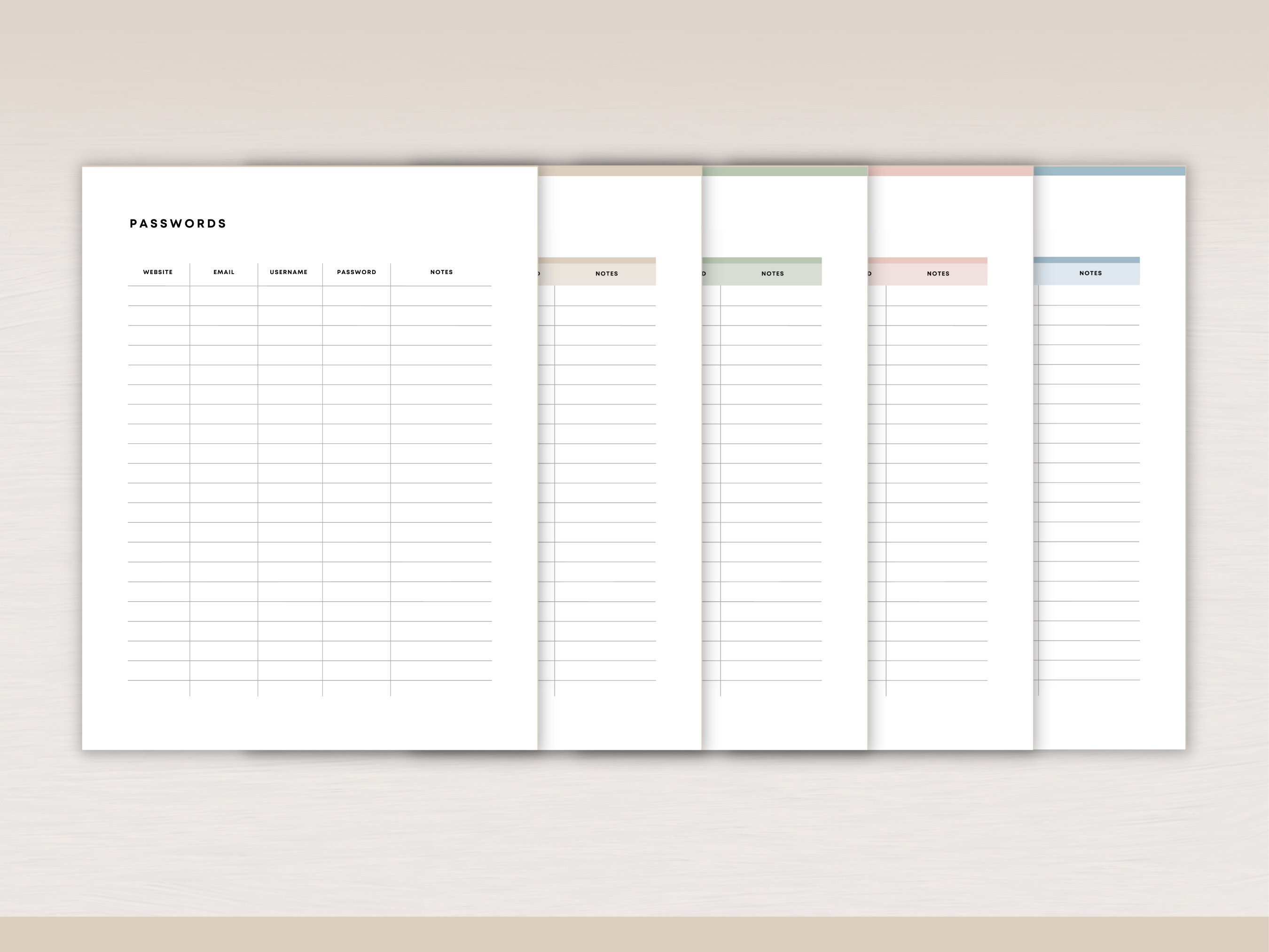 Password Tracker Printable, Planner Inserts, Address Book Page, Login ...