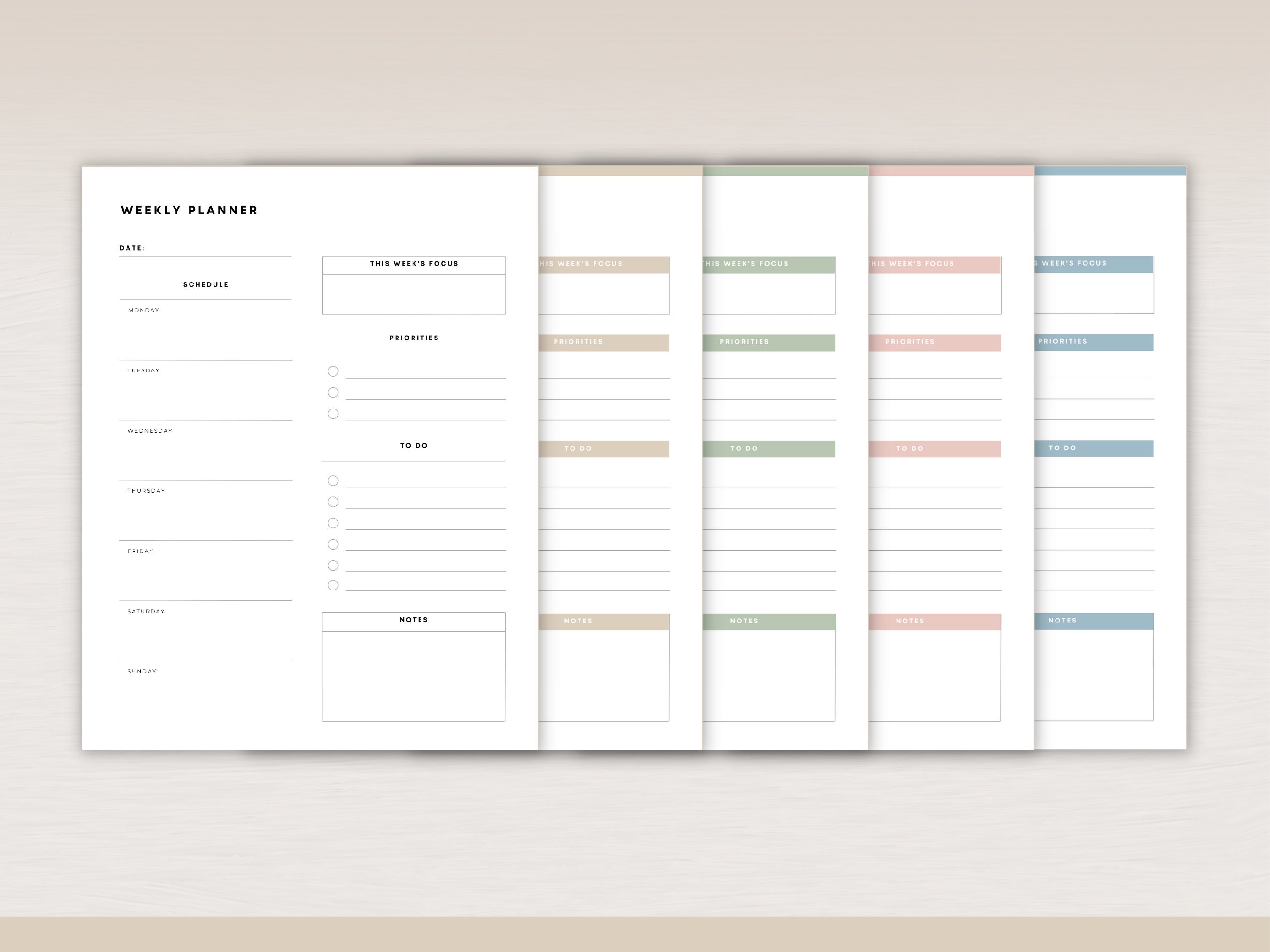 Weekly Planner Printable, Editable Weekly Schedule, Week at a Glance ...