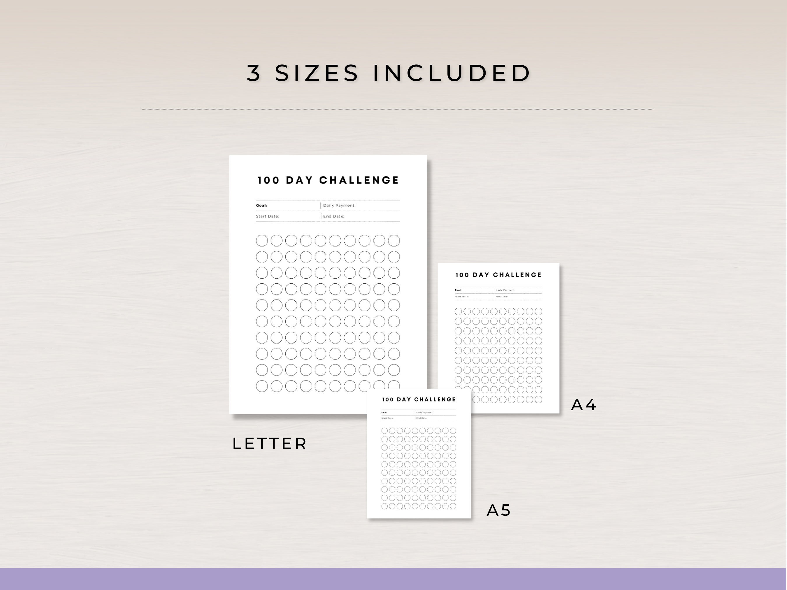 100 Day Savings Challenge Printable, 50k Saving Challenge, 20k in 100 ...