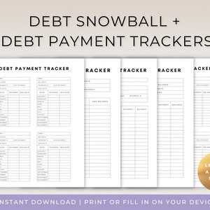 Paquete de seguimiento de deuda, bola de nieve de deuda, seguimiento de presupuesto, imprimibles financieros, seguimiento de pagos, método de bola de nieve, liquidación de préstamos, deuda de tarjeta de crédito
