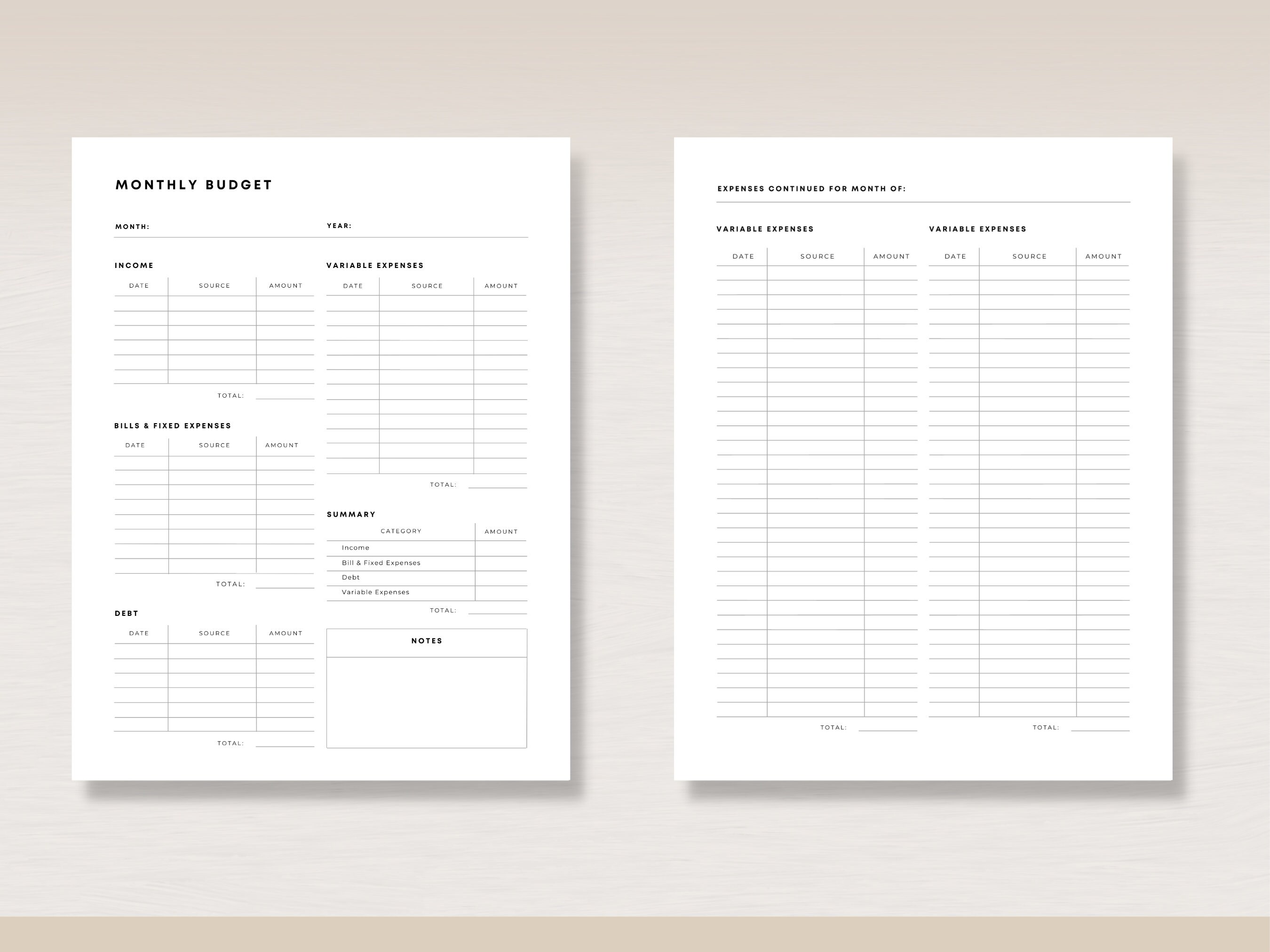 Monthly Budget Printable, Monthly Financial Planner, Budget Planner ...