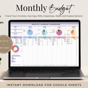Monthly Budget Spreadsheet, Monthly Financial Planner, Budget Planner, Budget Template, Savings Planner, Digital Budget, Budget Tracker