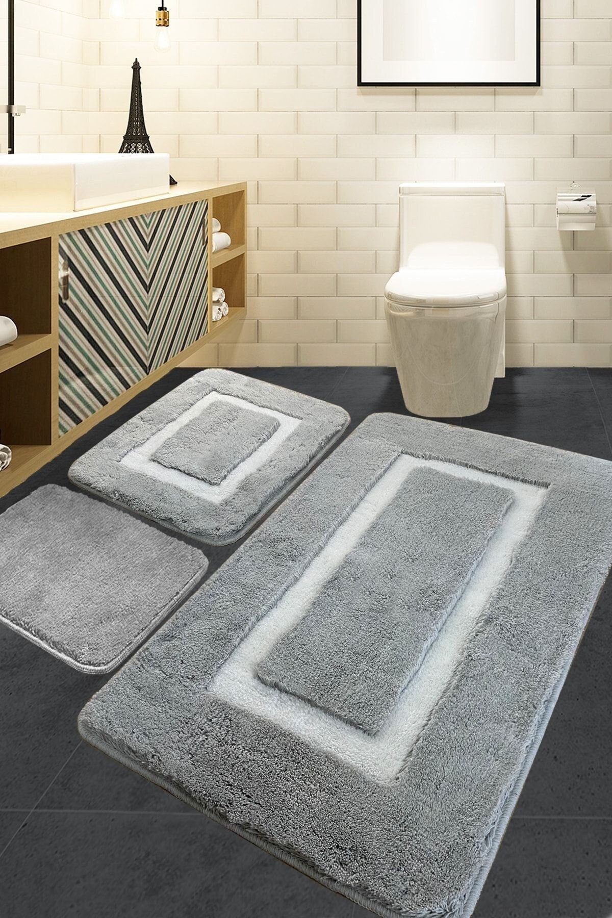 Lokhom Bathroom Bath ugs Sets 2 Piece Non Slip Bath Mats Bathroom Mat  Absorbent