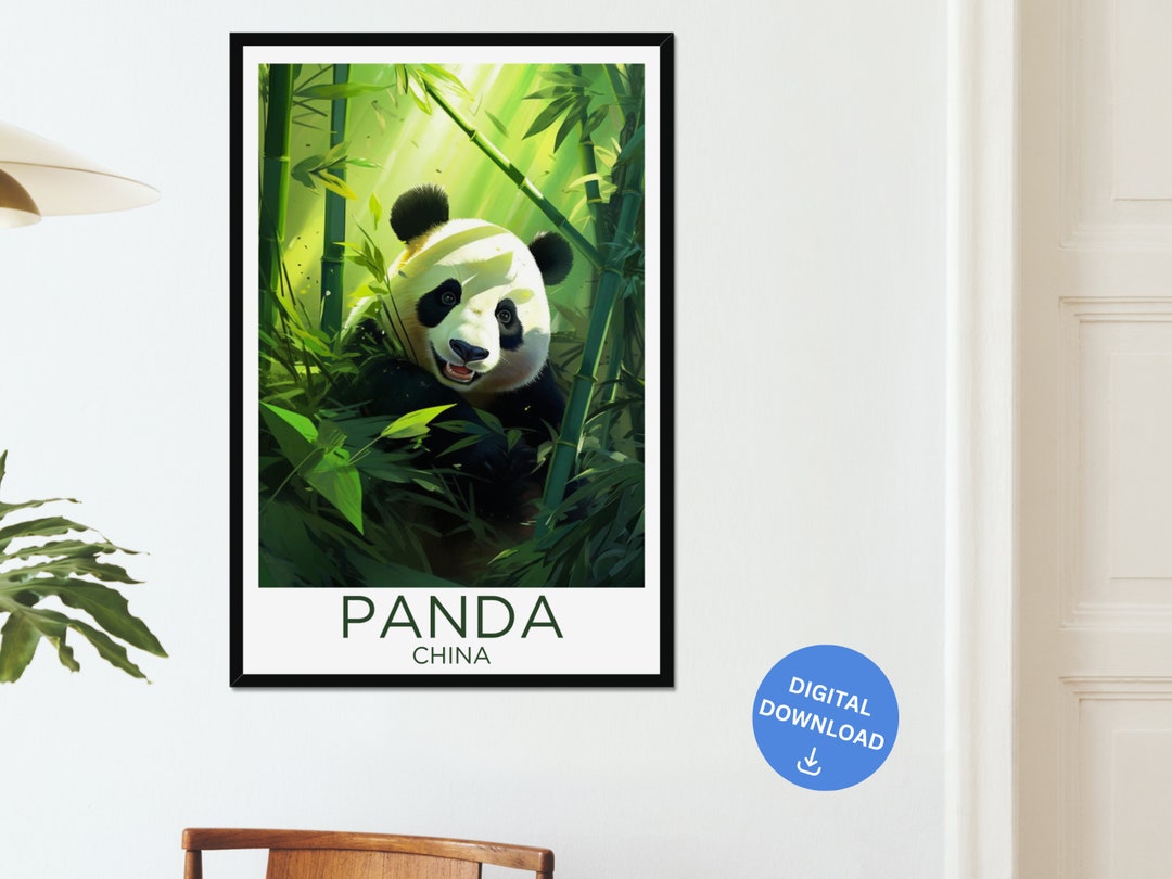 Giant Panda Cub Animal Digital Download Wall Art Bear Jungle Poster ...