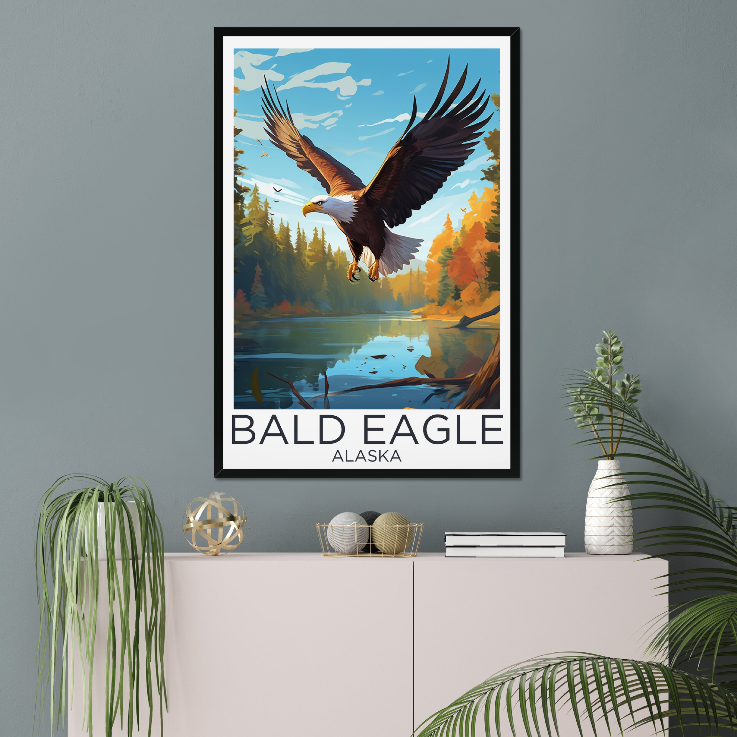 Bald Eagle Animal Digital Download Wall Art Bird Woods Poster Home ...