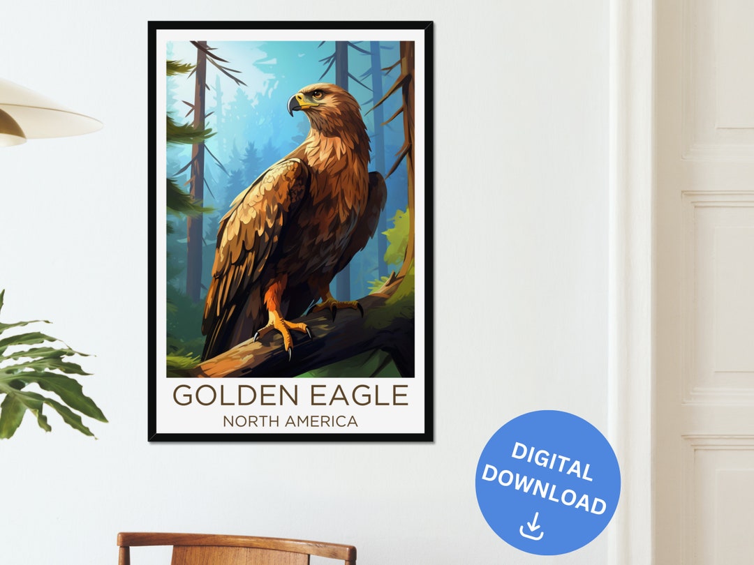 Golden Eagle Animal Digital Download Wall Art Bird Forest Poster Home ...