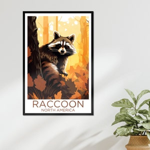 Wasbeer dierenmuur kunst milieu dierenverzorger bos poster home decor dierenliefhebber muur decor natuur Noord-Amerika ingelijste print