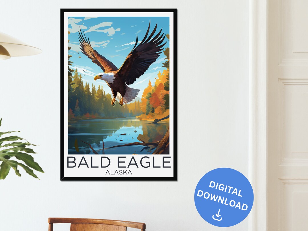 Bald Eagle Animal Digital Download Wall Art Bird Woods Poster Home ...