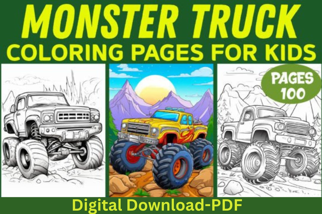 100monster Truck Coloring Pages for Children, Creative Coloring Pages ...
