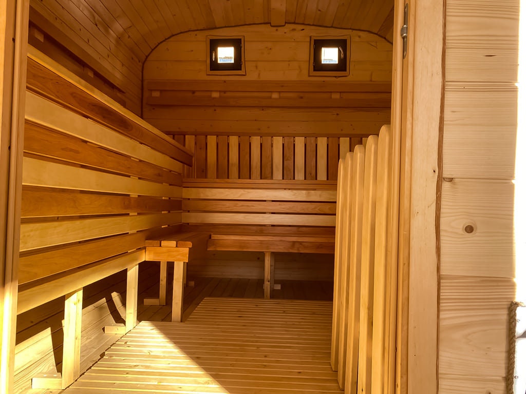 Outdoor Sauna 6.0m, Barrel Sauna, Sauna With Wood Stove and LED