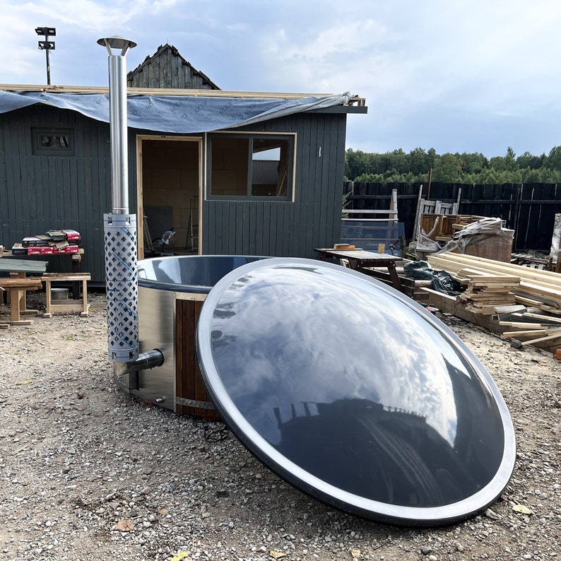 WOOD HOT TUB, Plunge Pool for Christmas, Hot Tub With Wood Stove