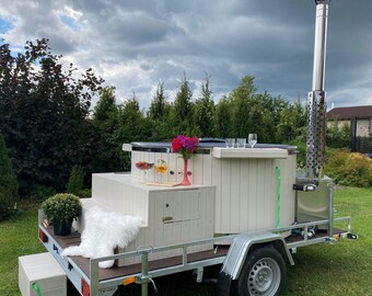 Mobile hot tub, fully equipped for use. Surprise your wife with this perfect gift!