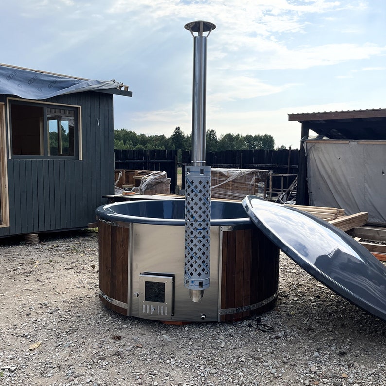 WOOD HOT TUB, Plunge Pool for Christmas, Hot Tub With Wood Stove