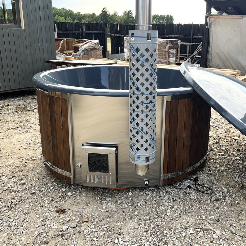 WOOD HOT TUB, Plunge Pool for Christmas, Hot Tub With Wood Stove