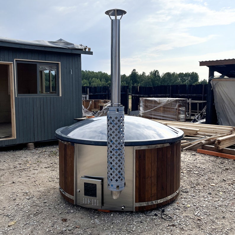 WOOD HOT TUB, Plunge Pool for Christmas, Hot Tub With Wood Stove