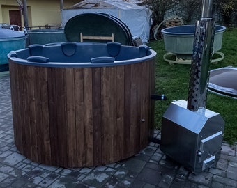 Fiberglass hot tub for wellbeing,Hot tub for family, Hot tub for parties, Wood hot tub, Hot tub wooden!