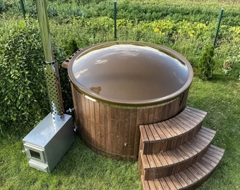 A hot tub with an external oven and 26 jets hydro massage! Hottub with wood stove, Plunge pool for your garden, Hot tub for you!