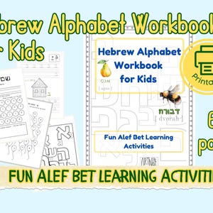 Hebrew Alphabet Workbook: Alef Bet Tracing, Coloring Pages (PDF)
