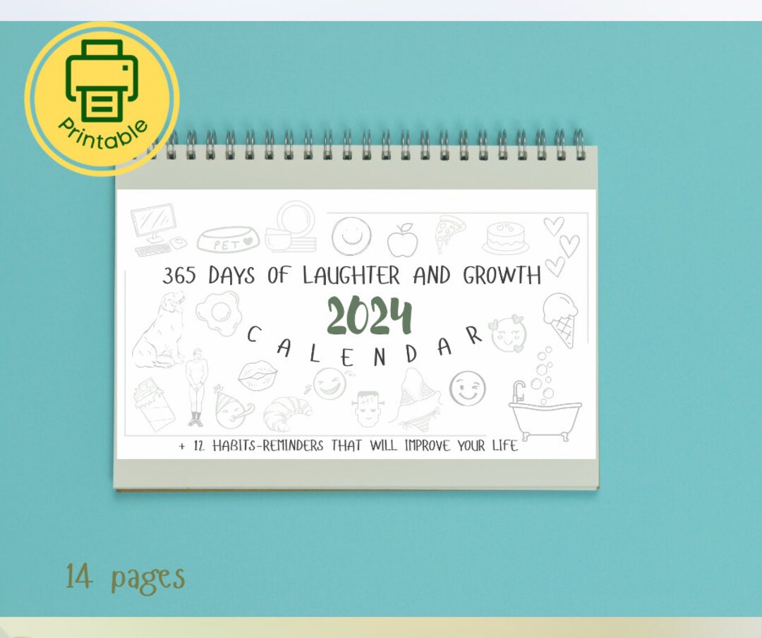 2024 Funny Holidays Calendar With 12 Habits Quirky Yearly Etsy
