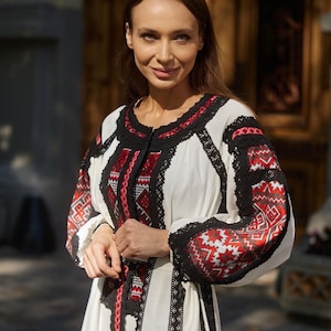 Linen dress, hand embroidery, vyshyvanka, vyshyvanka style, Ukrainian ethno style, ethno dress, dress with embroidery