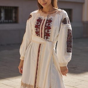 Linen tunic, hand embroidery, vyshyvanka, vyshyvanka style, ukrainian ethno style, ethno blouse, blouse with embroidery. size S