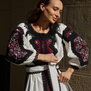 Linen dress, hand embroidery, vyshyvanka, vyshyvanka style, Ukrainian ethno style, ethno dress, dress with embroidery