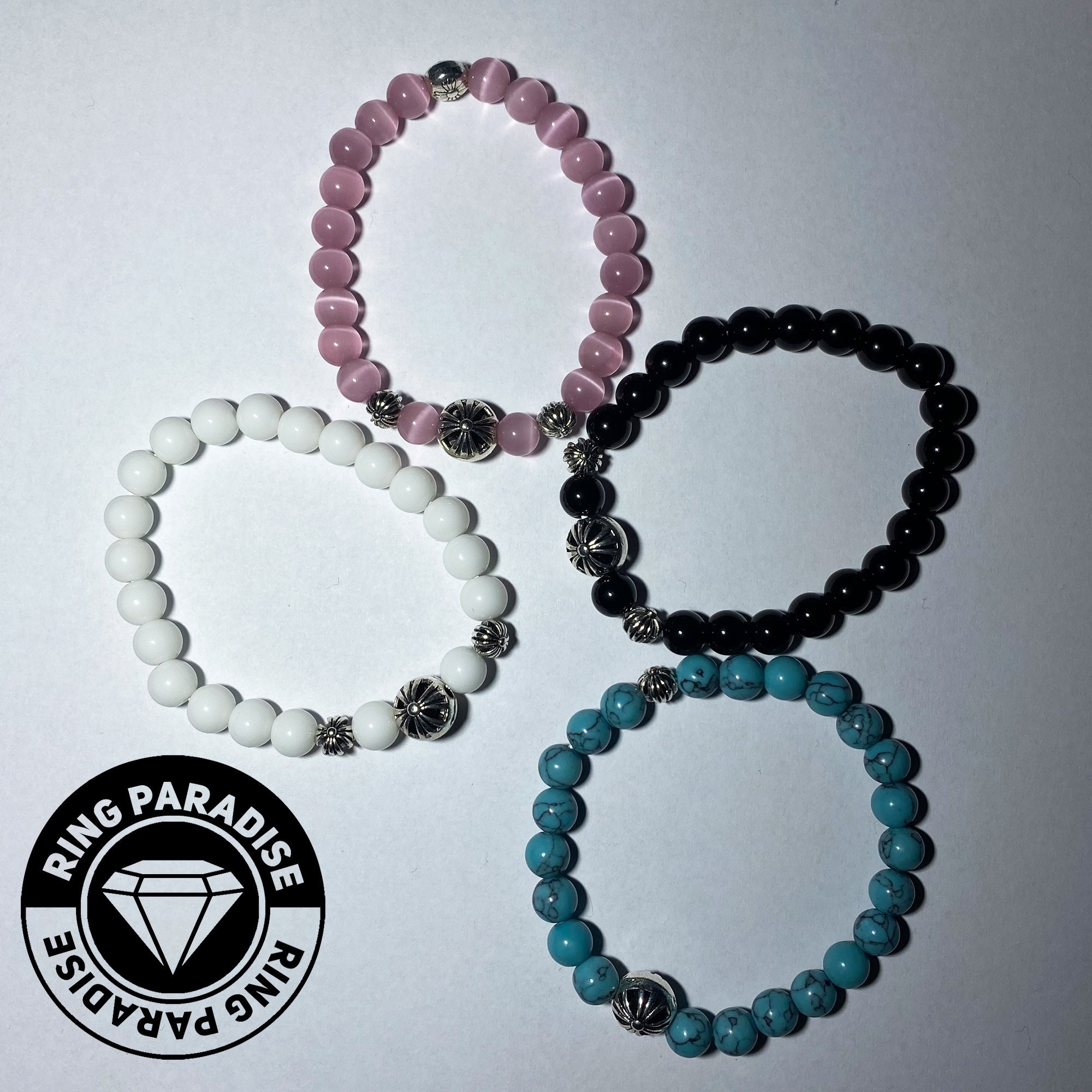 Chrome Hearts Style Bead Bracelet Y2K Gothic Flower Anime Emo