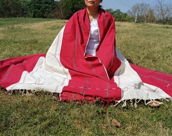 Large Traditional Handwoven Tibetan Buddhist Ngakpa Tantric Raw Eri Silk Meditation Shawl,Buddhist Silk Shawl,Ngakpa Tantric Meditation Wrap