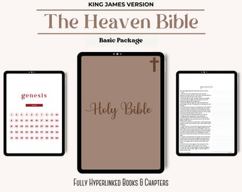 The Heaven Bible Basic, Digital KJV Journaling Bible, Hyperlinked Bible, Bible Study Templates, Notetaking Bible, Bible Study