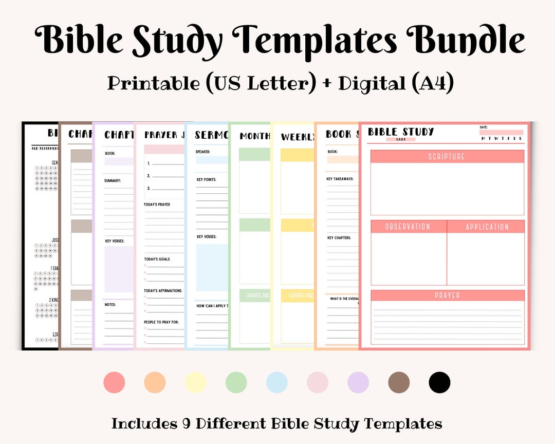 Bible Study Templates Bible Study Pack Printable Bible Study Etsy Bible Study Templates Bible Study Pack Printable Bible Study Etsy