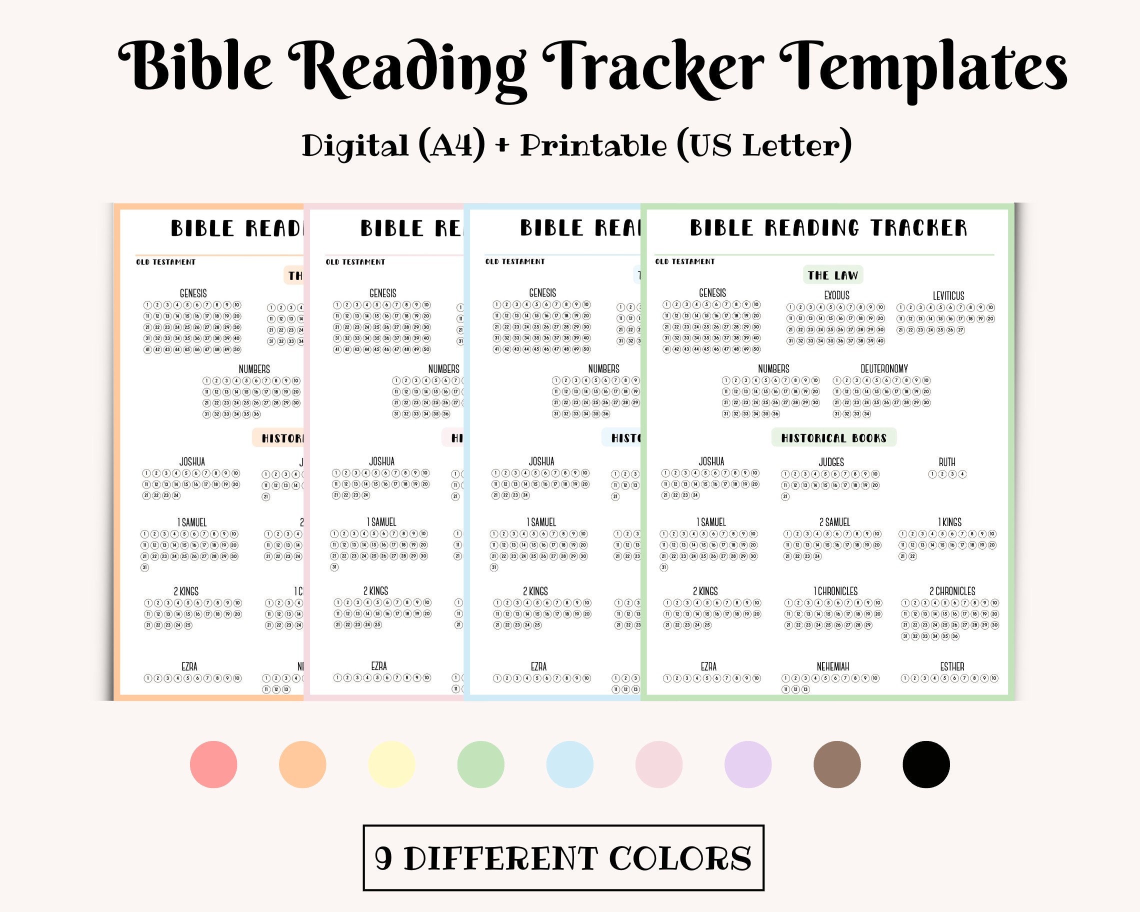 Printable Bible Reading Tracker Bible Reading Tracker Etsy